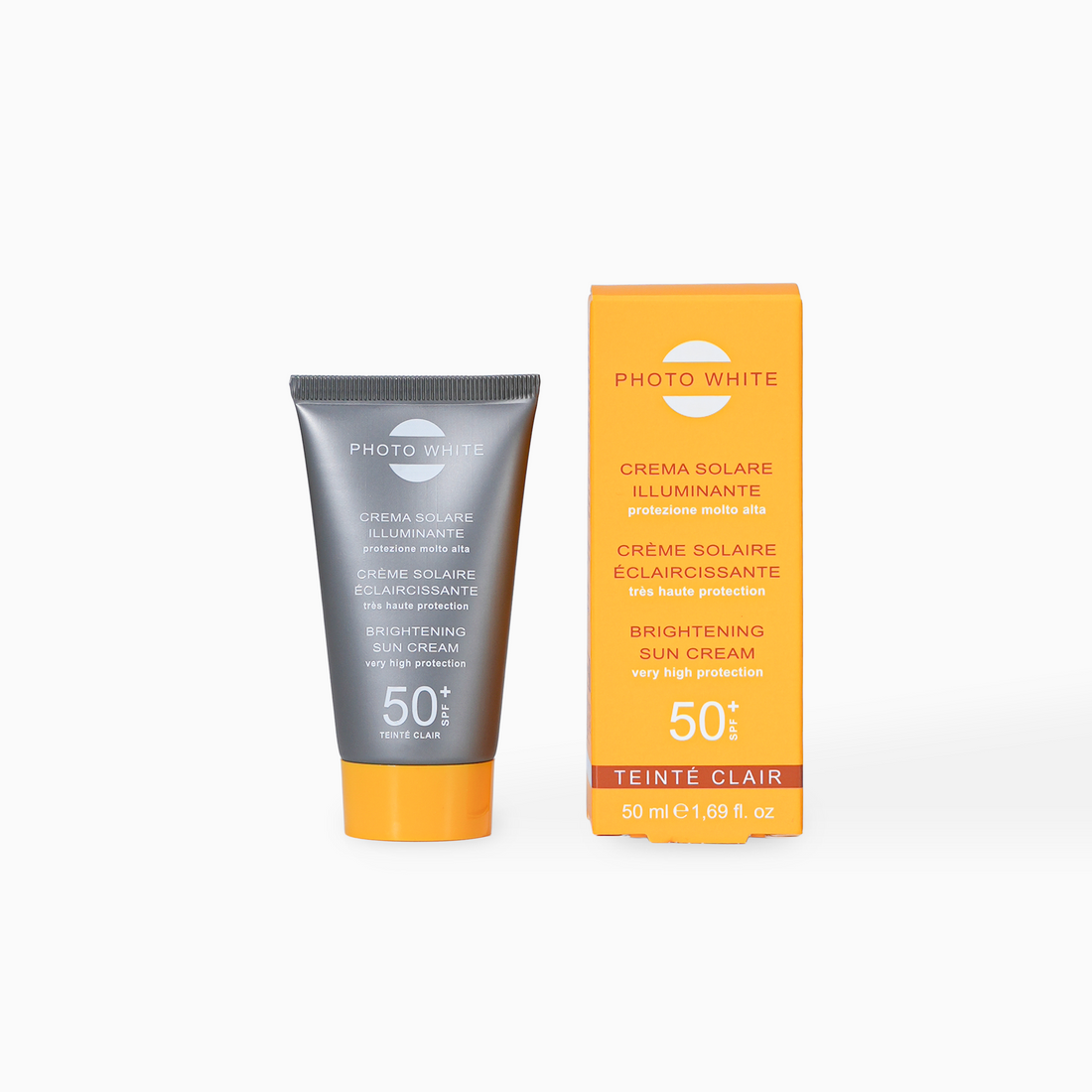 Crème solaire éclaircissante teinté clair